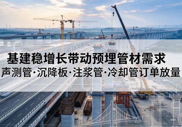 太康基建稳增长带动预埋监测管材需求，声测管、沉降板、注浆管订单持续放量